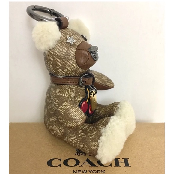 Coach Keychain Limited Cherry Teddy Bear Bag Charm - Picture 6 of 8
